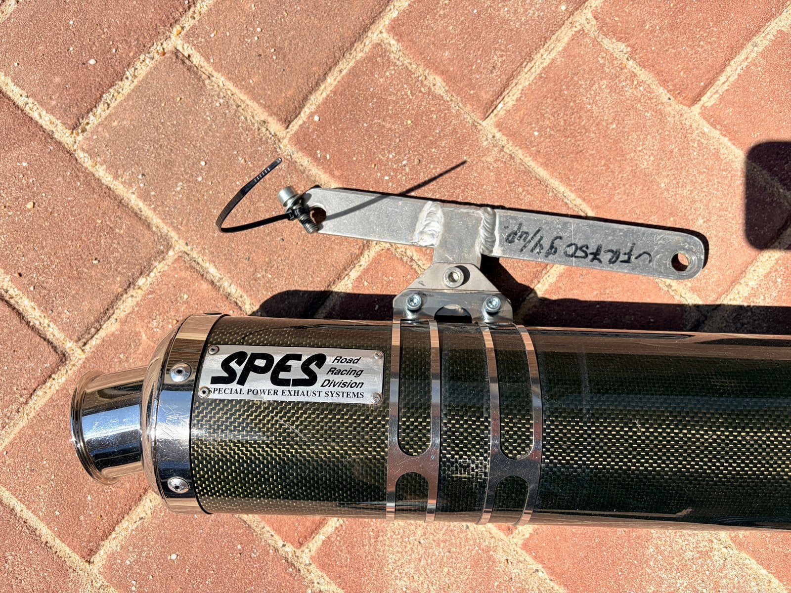 SPES Carbon High Mount Uitlaat Honda VFR750 RC36-2 1994-1997, Ophalen, Gebruikt