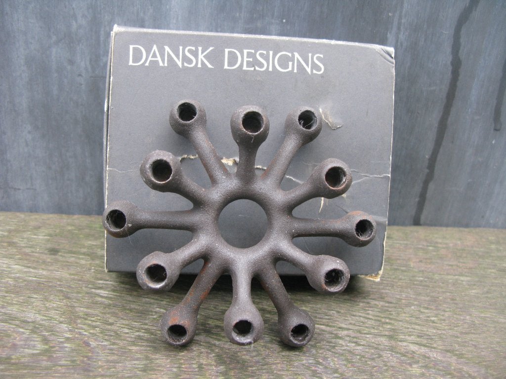 KANDELAAR "SPIDER" DEENS DESIGN 1950 MET DOOS, Zwart, Gemerkt, Ophalen of Verzenden, Metaal
