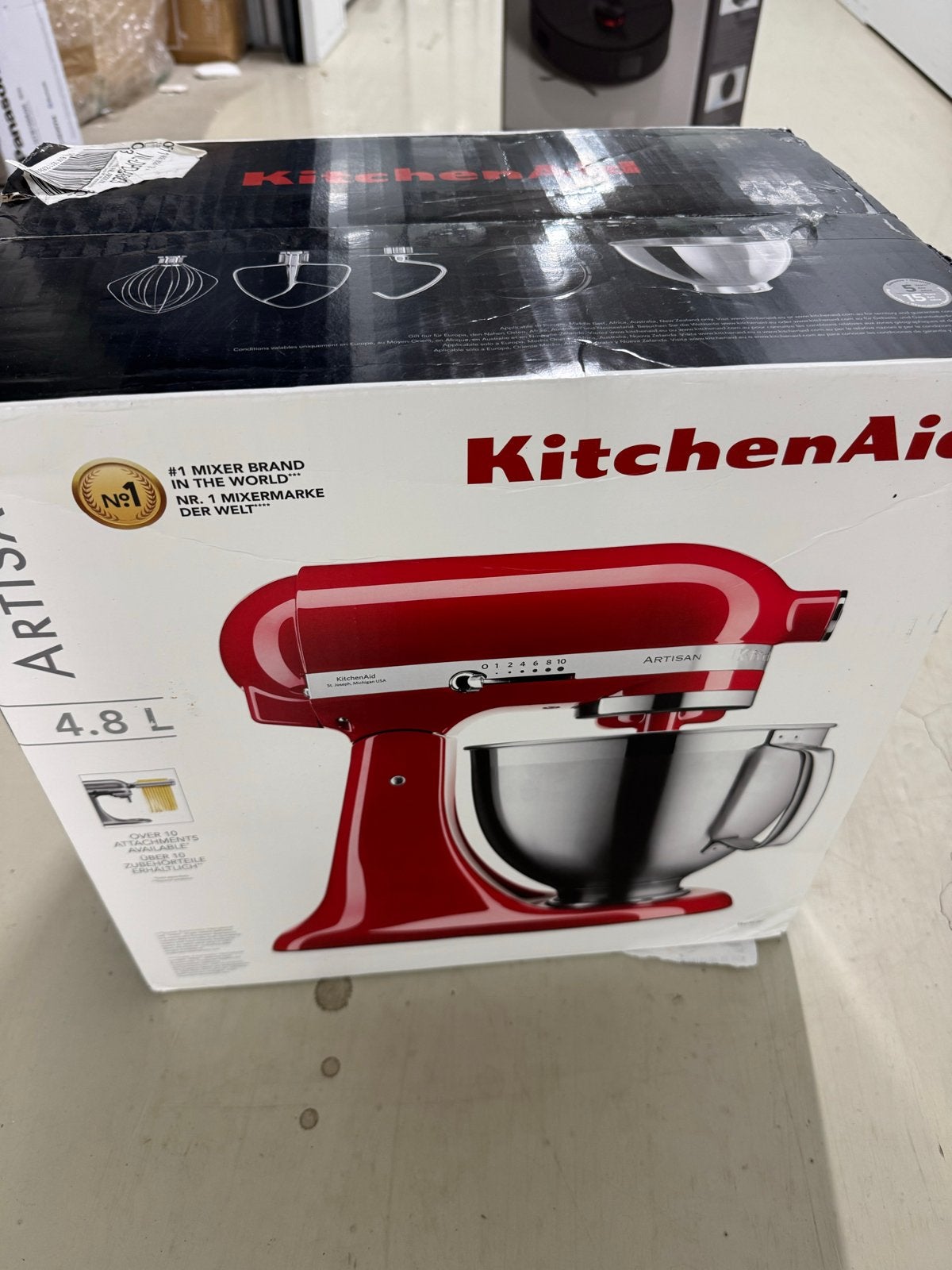 KitchenAid Artisan Keukenmixer 4.8L Rood - Nieuw in Doos, Witgoed en Apparatuur, 4 liter of meer, Ophalen of Verzenden, Nieuw