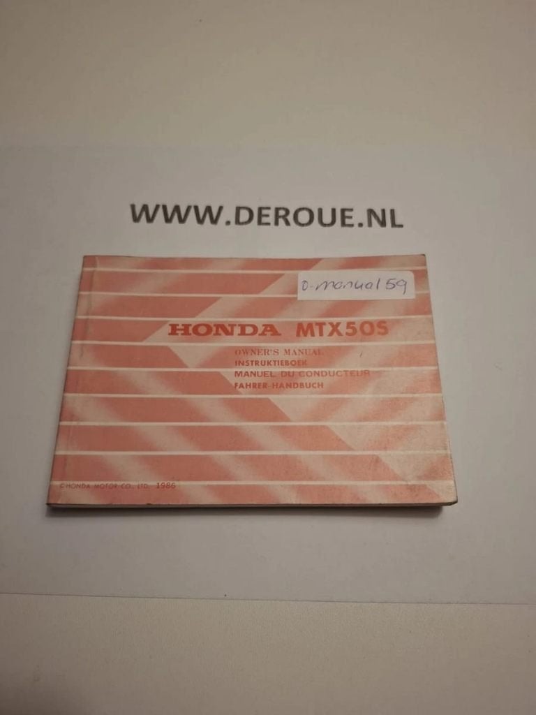 59 0WNERS MANUAL HONDA MTX 50S USED, Ophalen of Verzenden, Honda