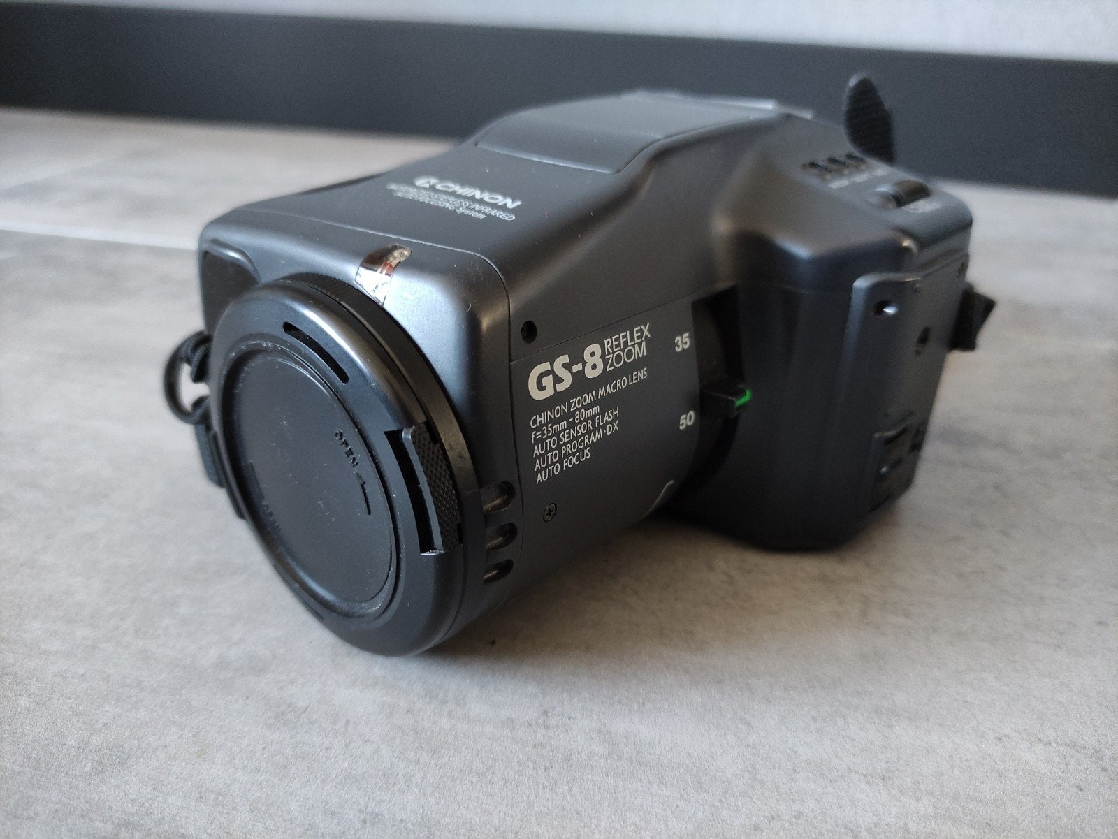 Chinon GS-8 reflex zoom camera + tas (werkend), Ophalen of Verzenden