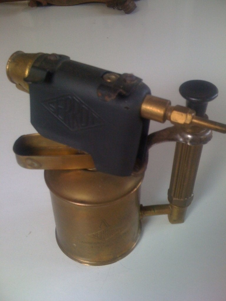 vintage messing soldeerbrander of benzinebrander gemerkt, Antiek en Kunst, Antiek | Koper en Brons, Ophalen, Koper