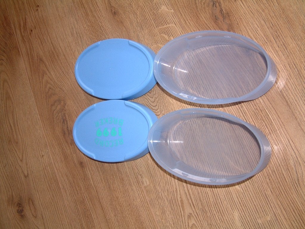 Tupperware 2 ovale dozen trommels blauw 0,5 L, Ophalen of Verzenden, Blauw, Overige typen