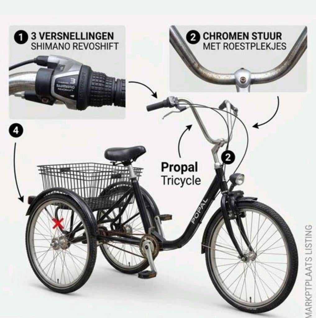 POPAL 3 wielen, Ophalen of Verzenden, Zo goed als nieuw