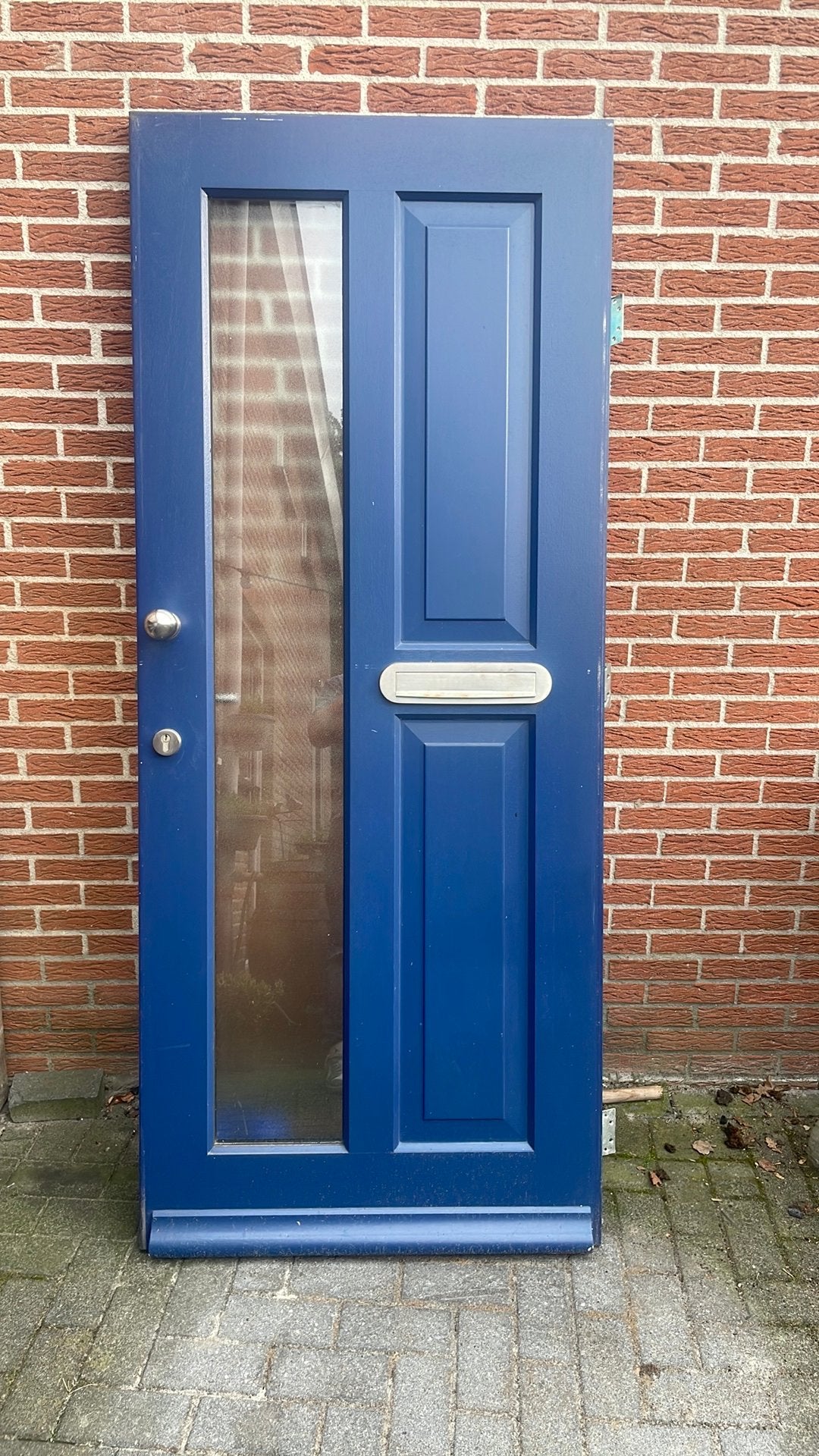 Weekamp voordeur met brievenbus en driepuntsslot, Ophalen, Zo goed als nieuw, Buitendeur, 200 tot 215 cm
