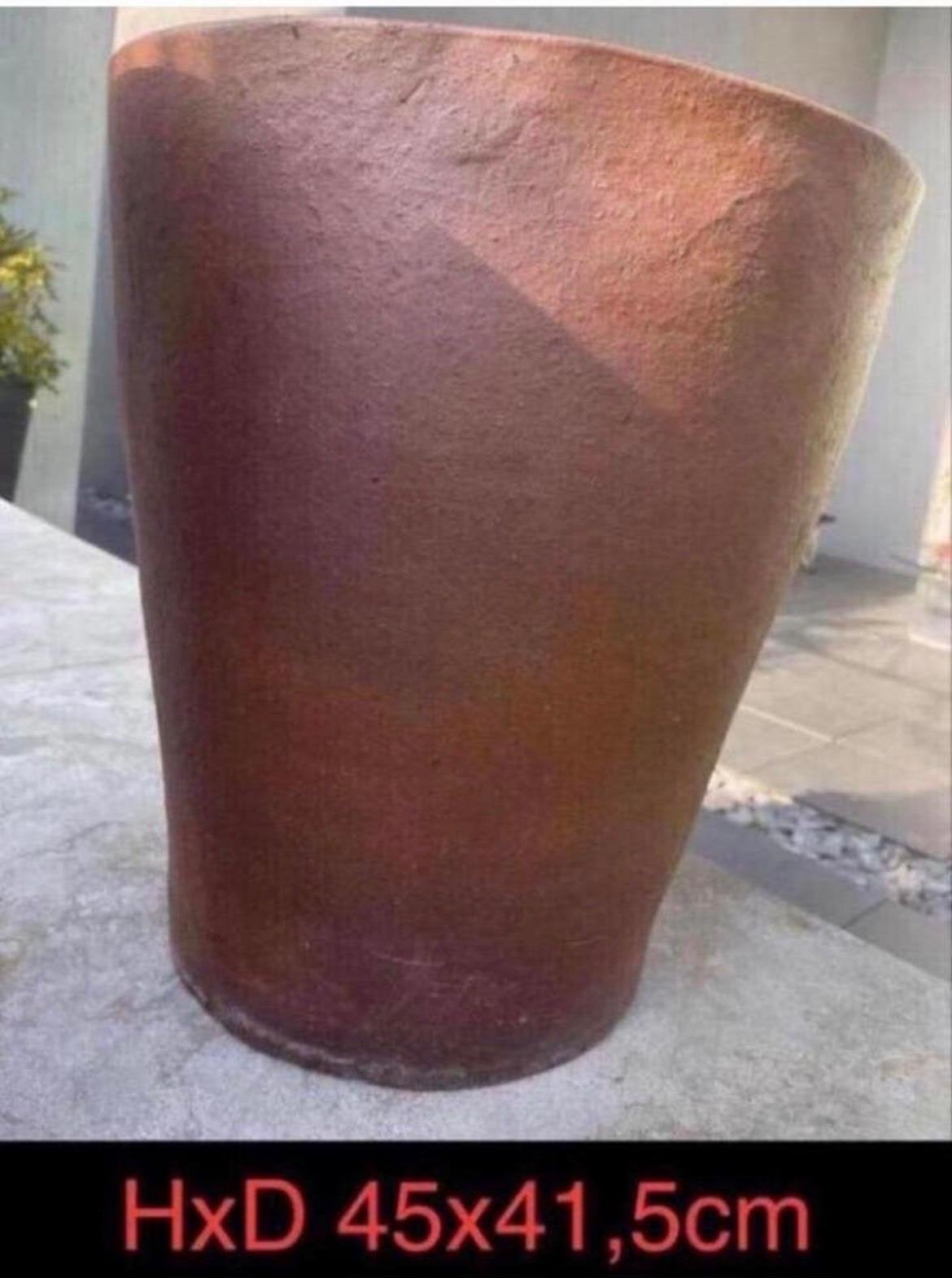Grote oude dikke terracotta bloempot HxD 45x41,5cm, Tuin en Terras, Bloempotten, Ophalen, 40 cm of meer, Rond, Zo goed als nieuw