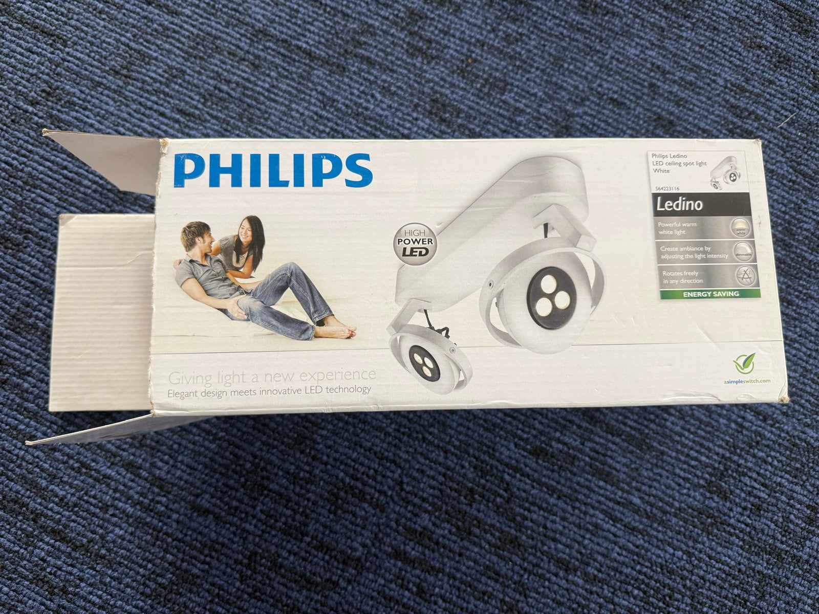 Philips Ledino LED plafondspot - Wit, Nieuw in doos, Huis en Inrichting, Ophalen, Dimbaar, Modern, Nieuw