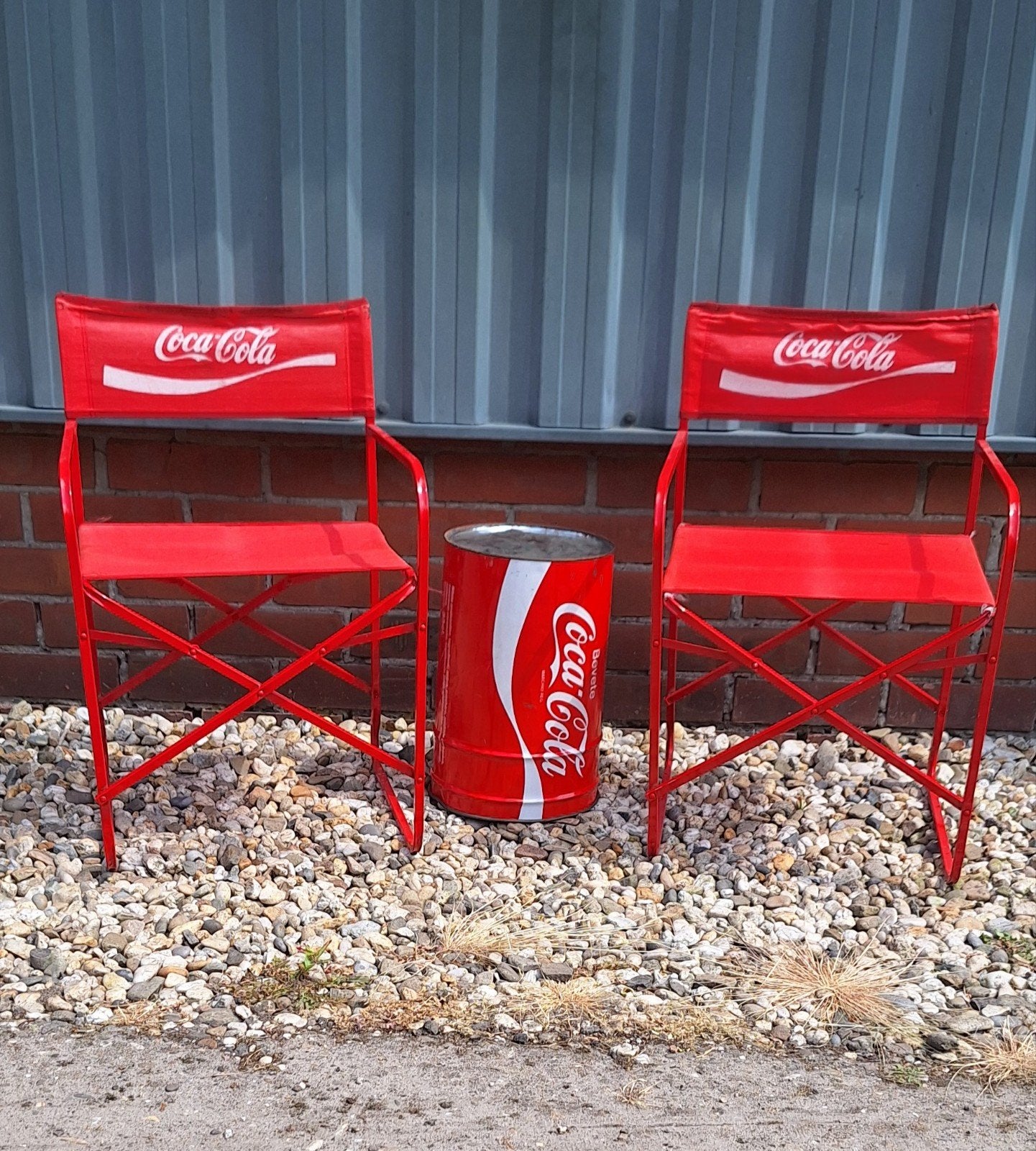 Set van 2 vintage Coca-Cola stoelen, opvouwbaar en keurig!, Gebruikt, Gebruiksvoorwerp, ., Ophalen of Verzenden