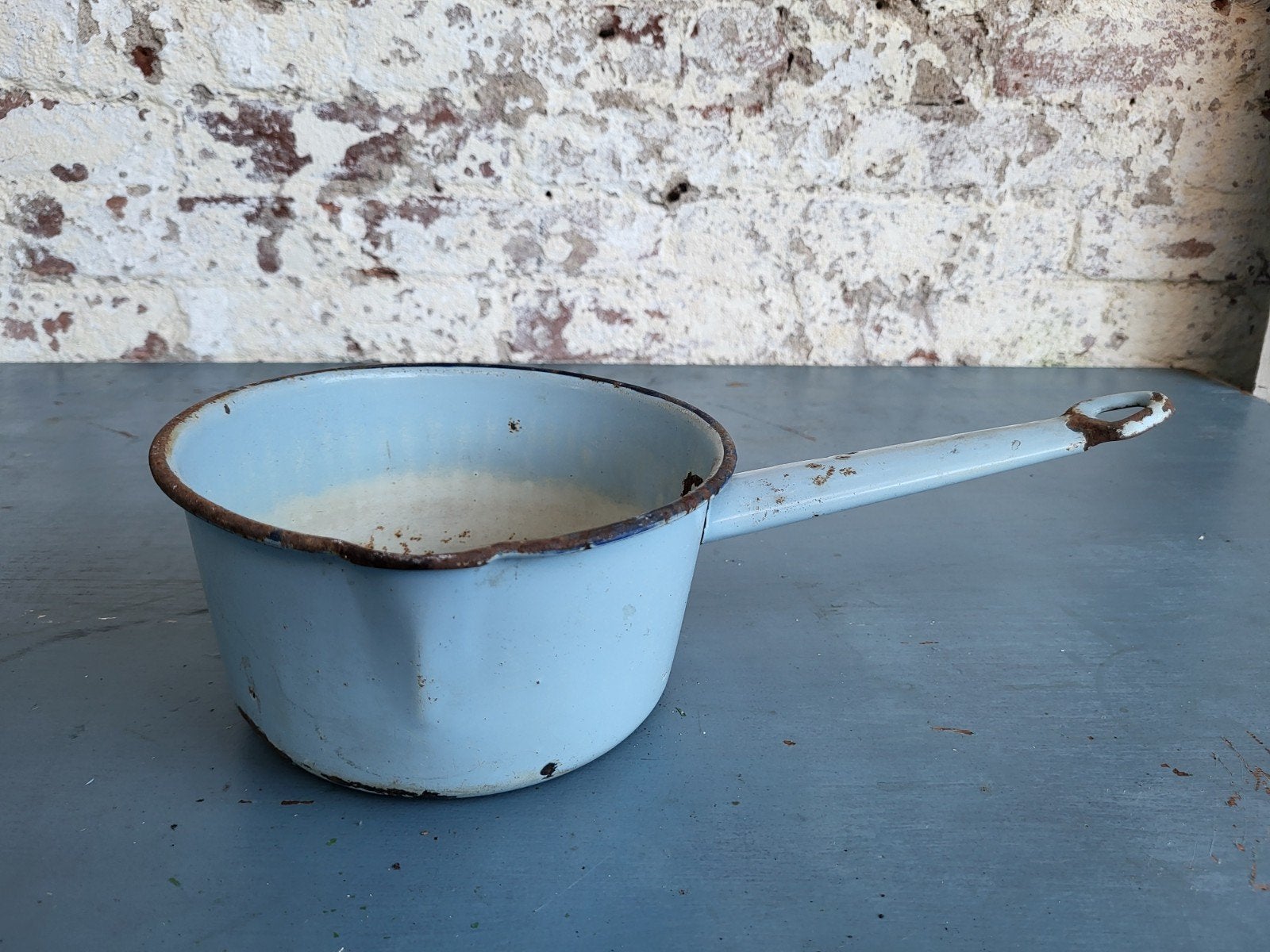 Oude franse emaille steelpan  / allegonda, Ophalen of Verzenden