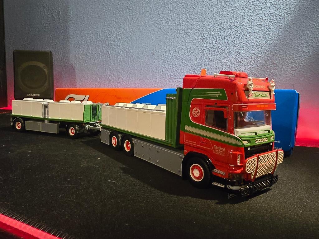 Tekno Scania R donslund, Hobby en Vrije tijd, Modelauto's | 1:50, Ophalen of Verzenden, Zo goed als nieuw, Bus of Vrachtwagen