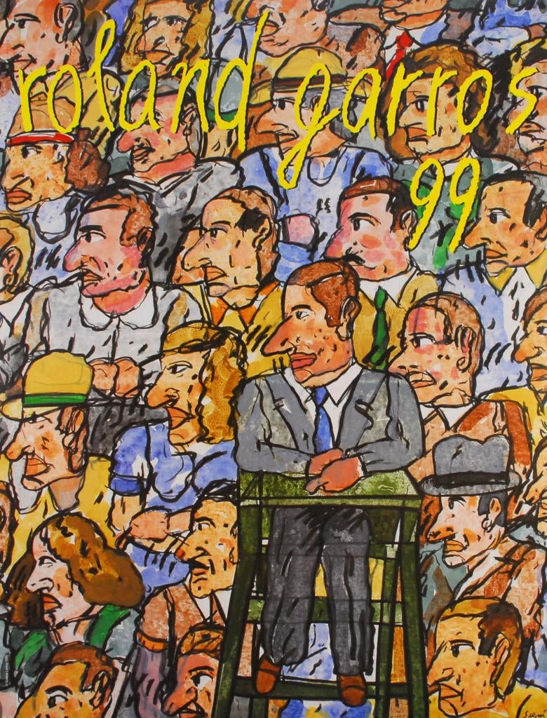 Antonio Segui - Roland Garros 1999 - Litho Drukgesign., Antiek en Kunst, Verzenden