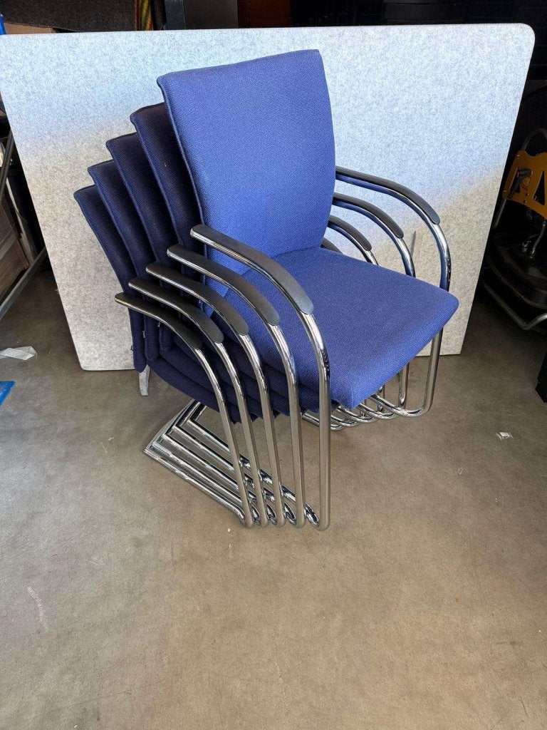 Klober ontvangststoelen/vergaderstoelen/conferentiestoelen, Niet ingevuld, Stof, Blauw, Niet ingevuld