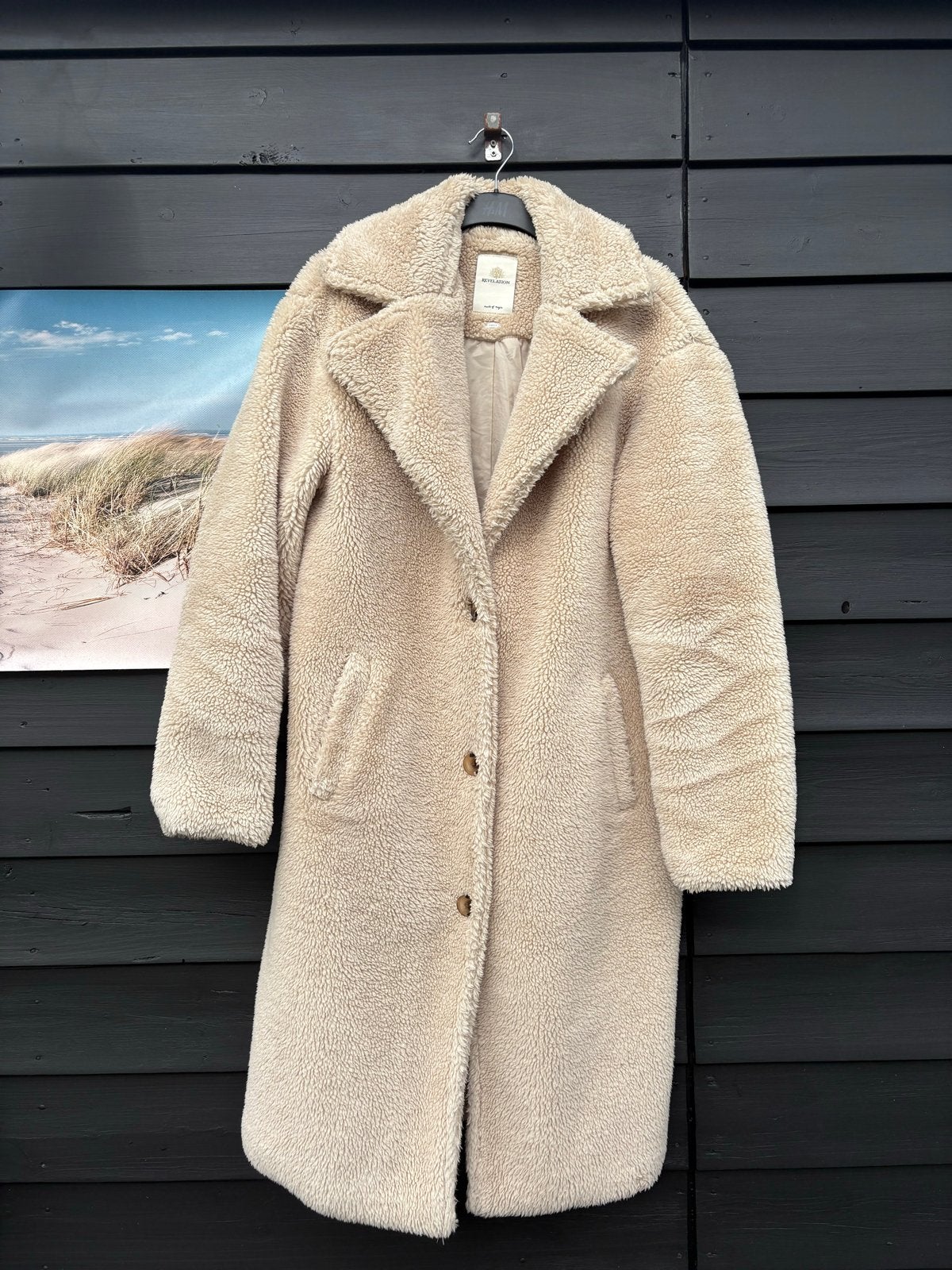 Revelation lange teddy jas maat L, Ophalen of Verzenden, Zo goed als nieuw, Maat 42/44 (L), Beige