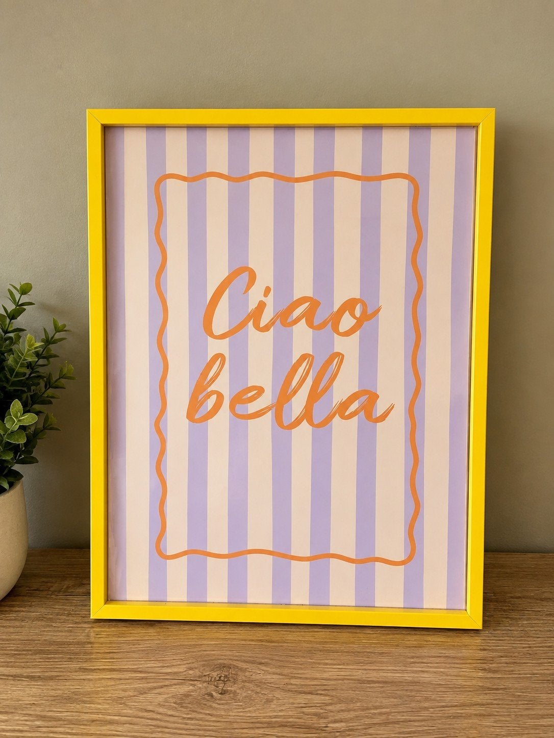 Ciao Bella Poster in Gele Lijst, Ophalen, 50 – 75, Minder dan 50 cm, Nieuw