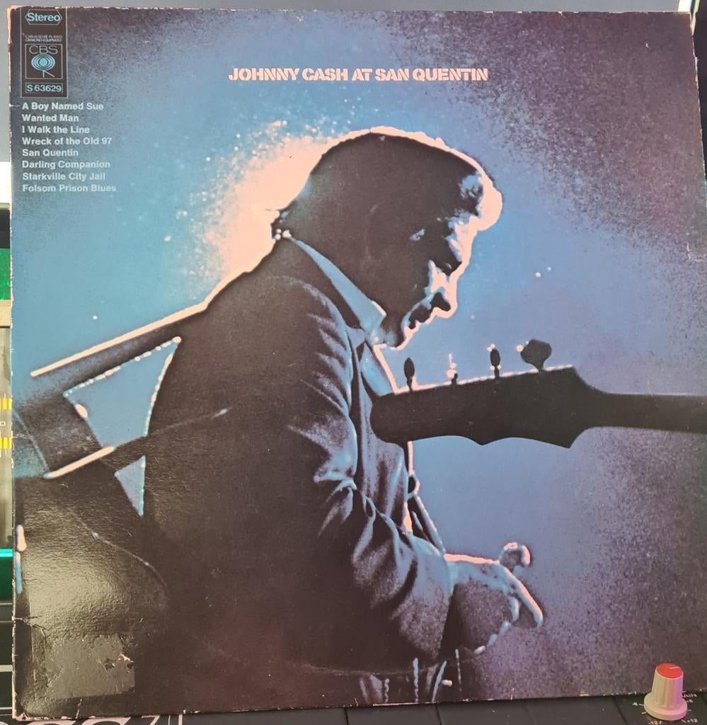 Johnny Cash - At San Quentin LP (CBS S 63629) - Goede staat, Cd's en Dvd's, Vinyl | Rock, Gebruikt, Ophalen of Verzenden, 12 inch