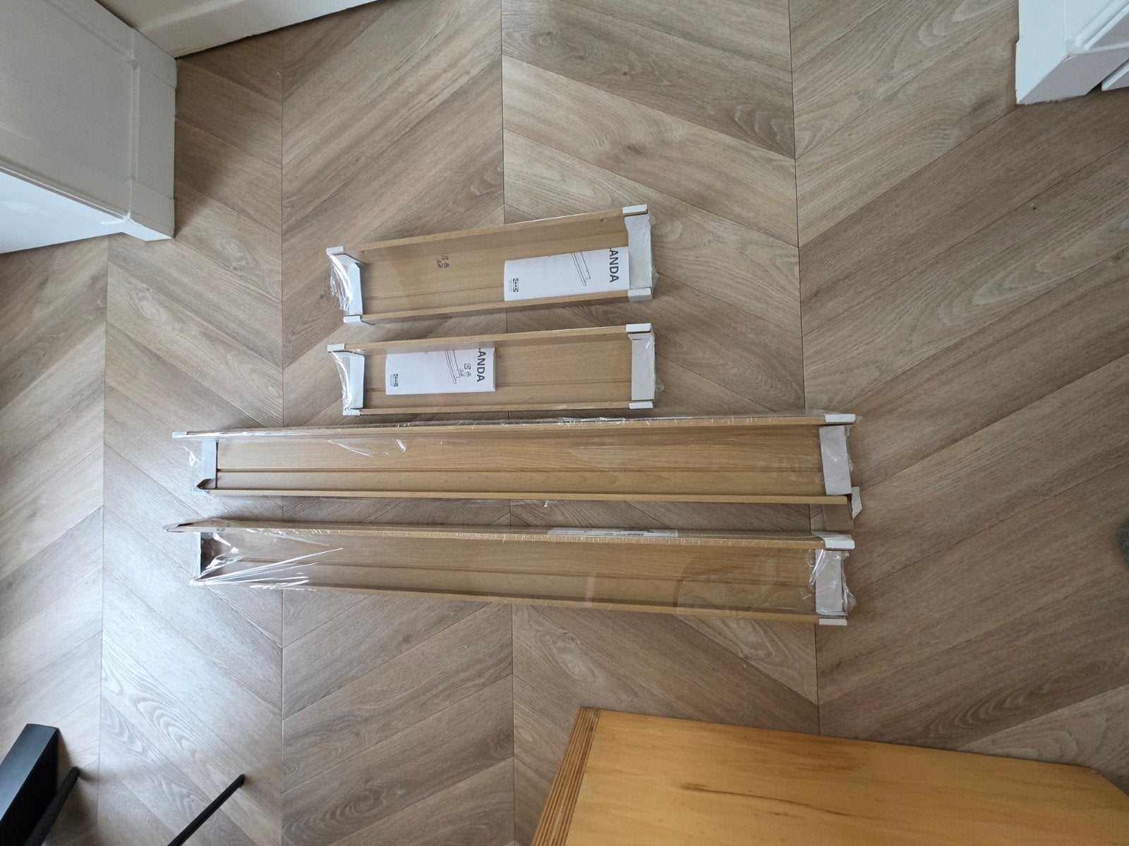 Ikea Mosslanda schilderijplanken eiken, 2x 115cm, 2x 55cm, Ophalen, Nieuw