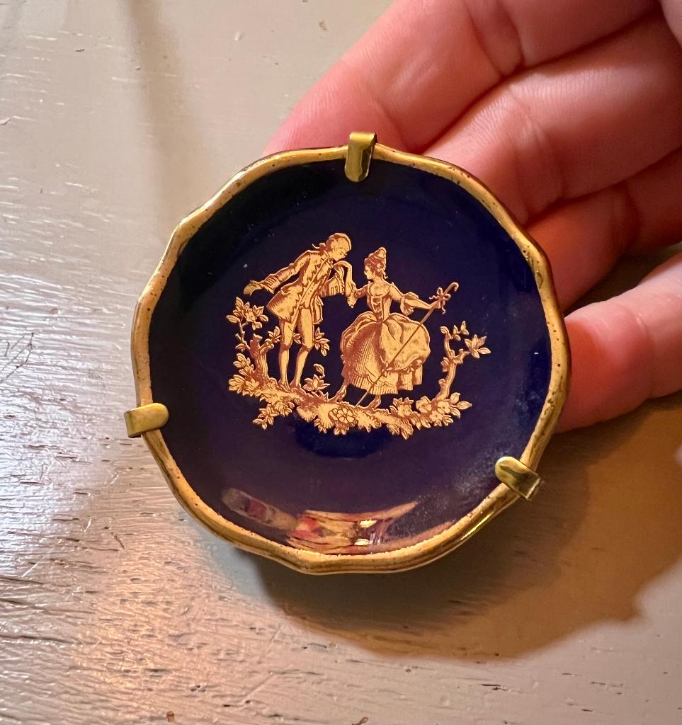 vintage miniatuurbordje wandbord Limoges porselein Frankrijk, Antiek en Kunst, Ophalen of Verzenden