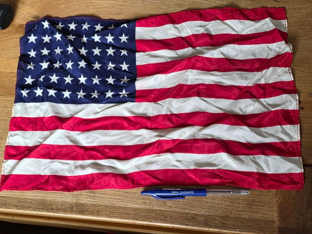 48 sterren vlag usa zijde 17x11 inch wo2, Ophalen of Verzenden, Landmacht, Amerika, Embleem of Badge