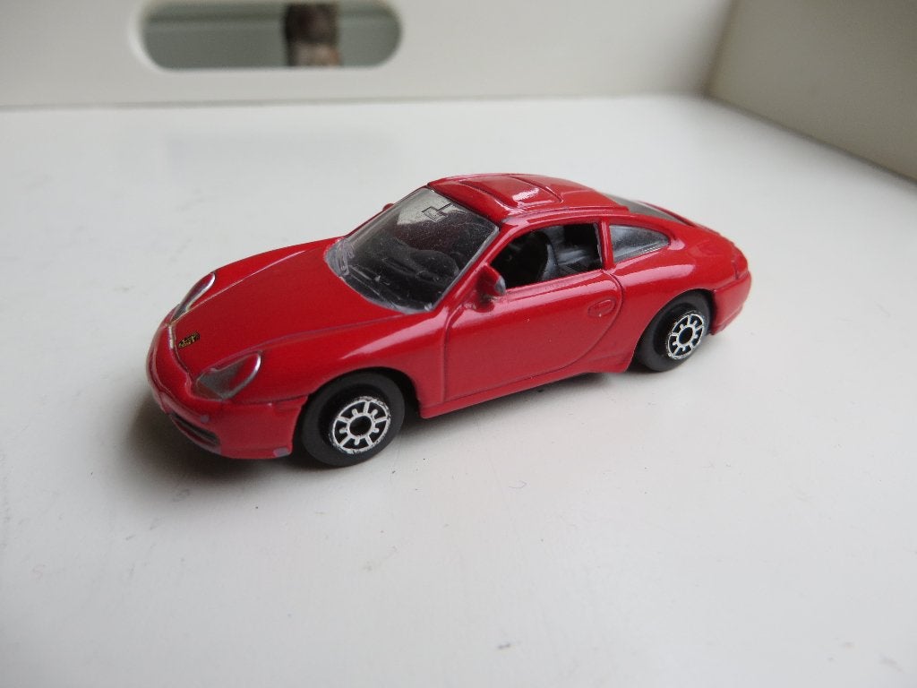 Welly Porche 911 966 Carrera rood 3 inch, Ophalen of Verzenden, Zo goed als nieuw, Auto