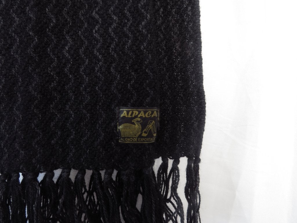 alpaca zwart grijze  sjaal 19 cm x 140 cm, Ophalen of Verzenden, Gedragen, Overige maten, Sjaal