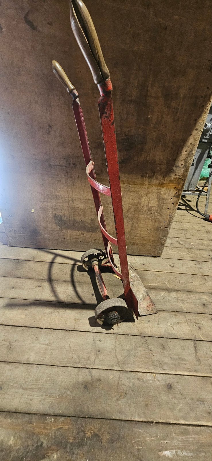 Vintage Steekwagen - Rode Transportkar met Houten Handvatten, Minder dan 60 liter, Ophalen of Verzenden, Gebruikt, Steekwagen