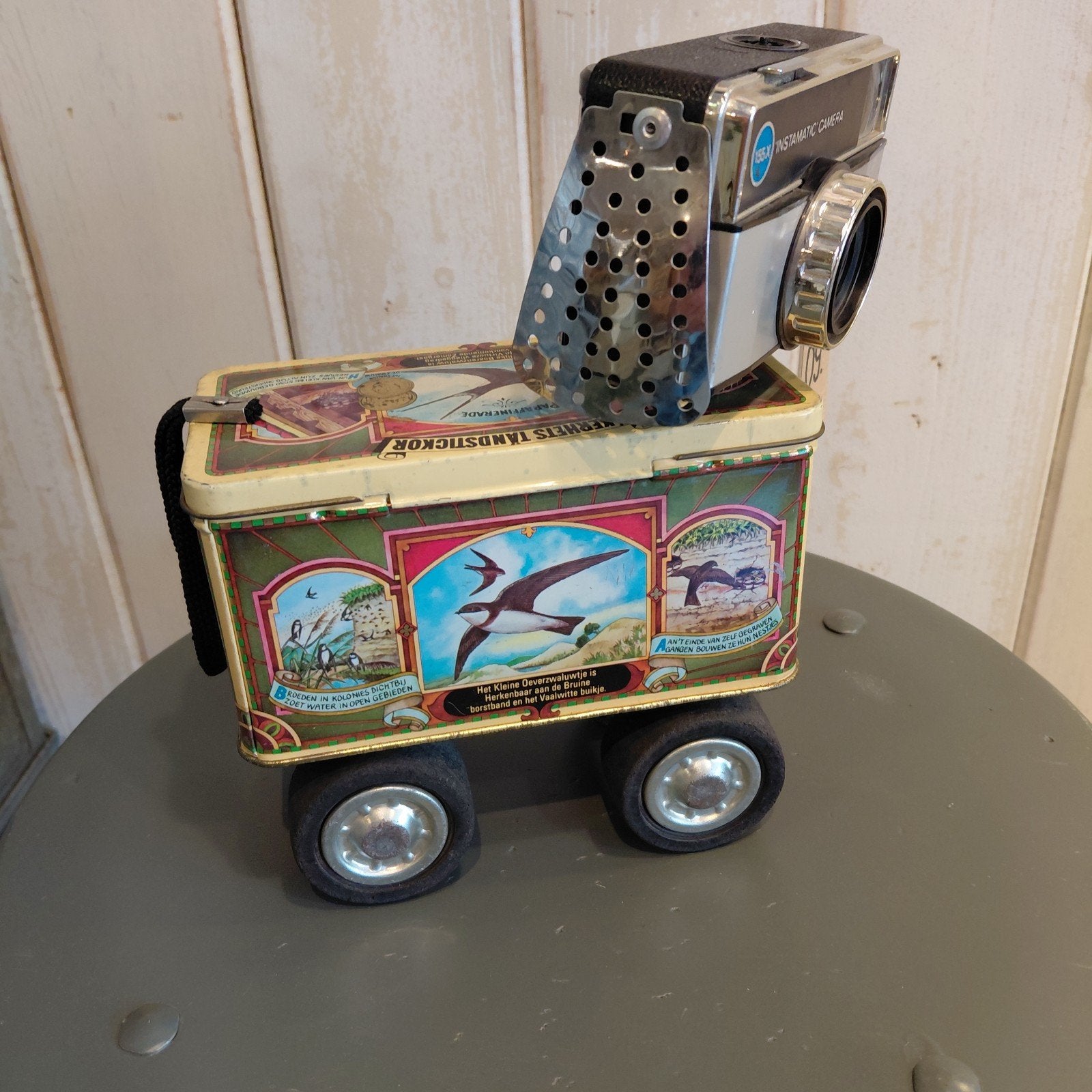 Robotje hondje  - upcycling  - metal art - handgemaakt, Vintage, Gebruikt, Ophalen of Verzenden, Metaal