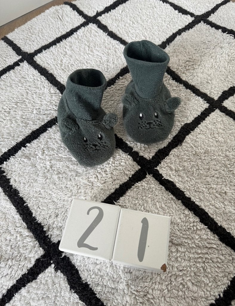 ZGAN groen beer oortjes pantoffels sloffen Zeeman 22 baby, Zeeman, Schoentjes, Jongetje of Meisje, Ophalen of Verzenden