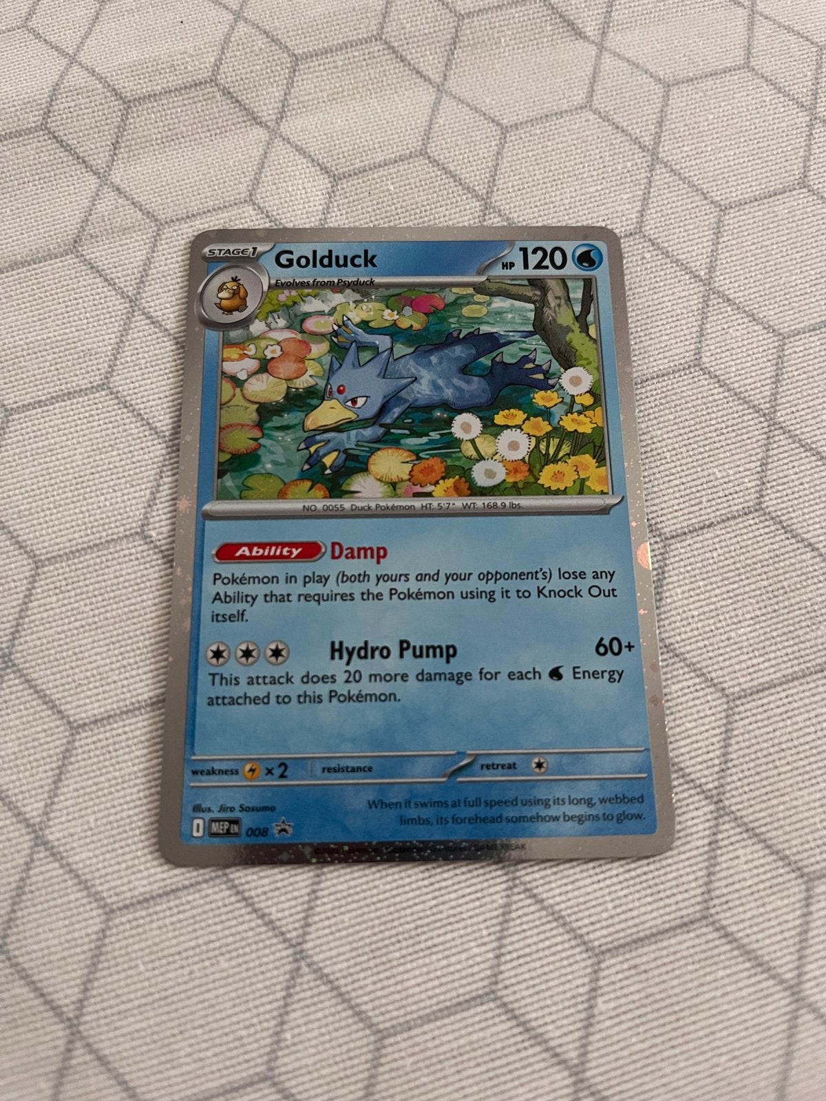 Golduck 008 blackstar promo, Ophalen of Verzenden, Zo goed als nieuw, Losse kaart, Foil