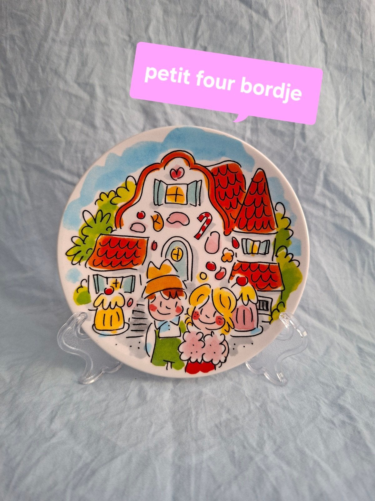 blond Amsterdam Efteling petit four bordje, Ophalen of Verzenden, Zo goed als nieuw, Bord(en), Aardewerk