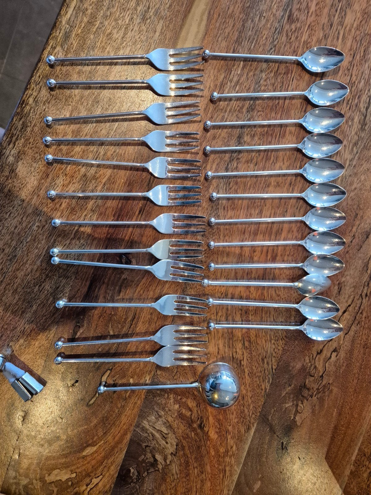 Zilverstad lepels en vorkjes set met koffieschepje (13 st), Ophalen of Verzenden