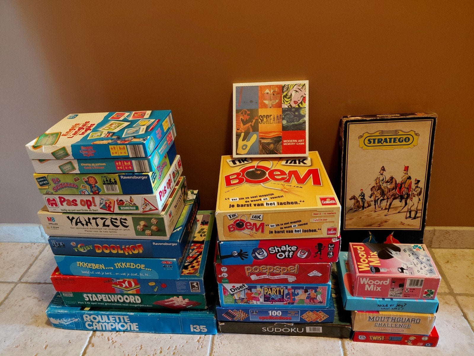 Grote collectie gezelschapsspellen voor jong en oud, Vijf spelers of meer, Ophalen of Verzenden, Gebruikt, Diverse
