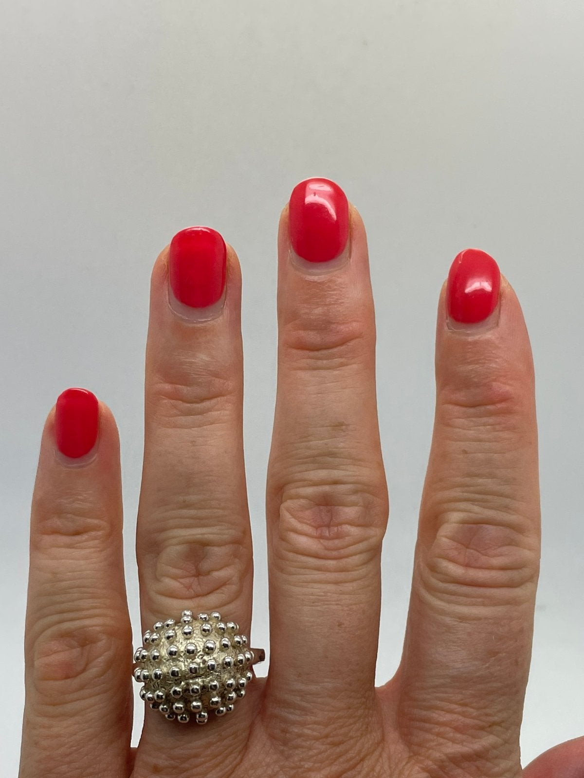F603 Prachtige zilveren sputnik ring (verstelbaar), Ophalen of Verzenden, Zilver, Ring