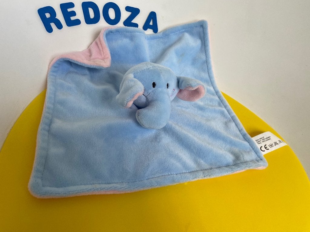 K2381 Wibra doekje olifant roze blauw, Ophalen of Verzenden, Zo goed als nieuw, Olifant