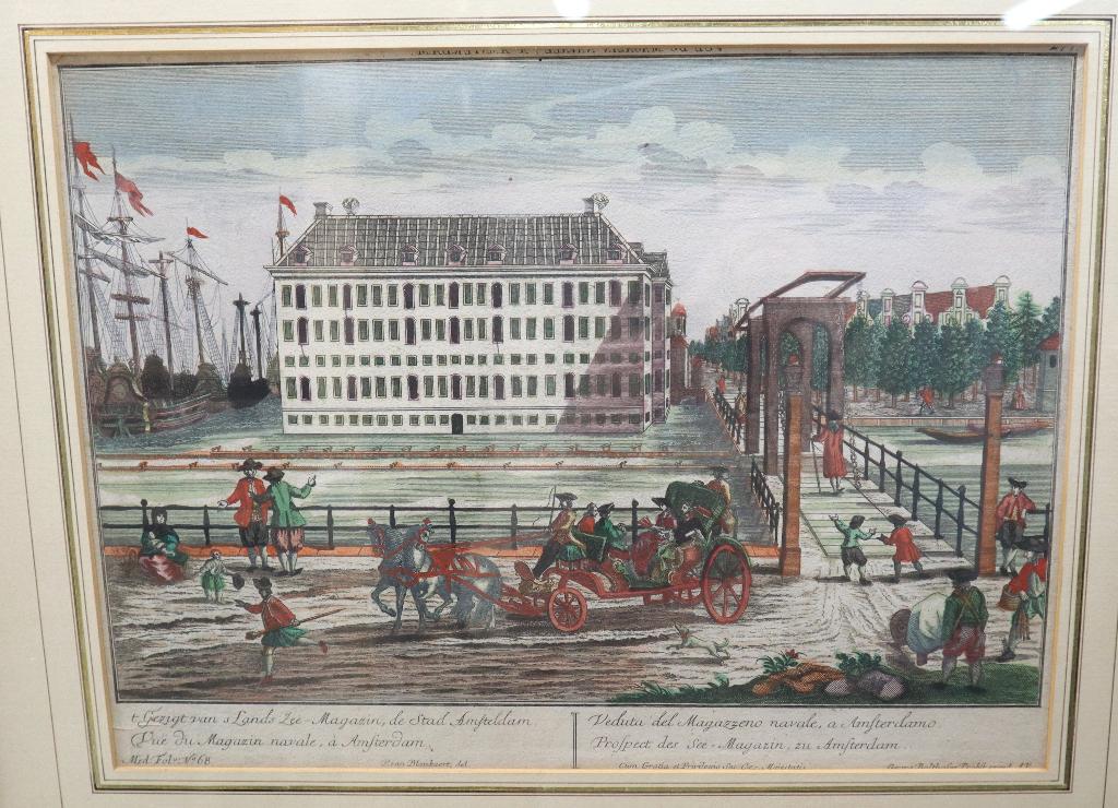 Antieke gravure Amsterdam, 18e eeuw., Antiek en Kunst, Kunst | Etsen en Gravures, Ophalen of Verzenden, Gravure, Origineel, 1700 - 1799