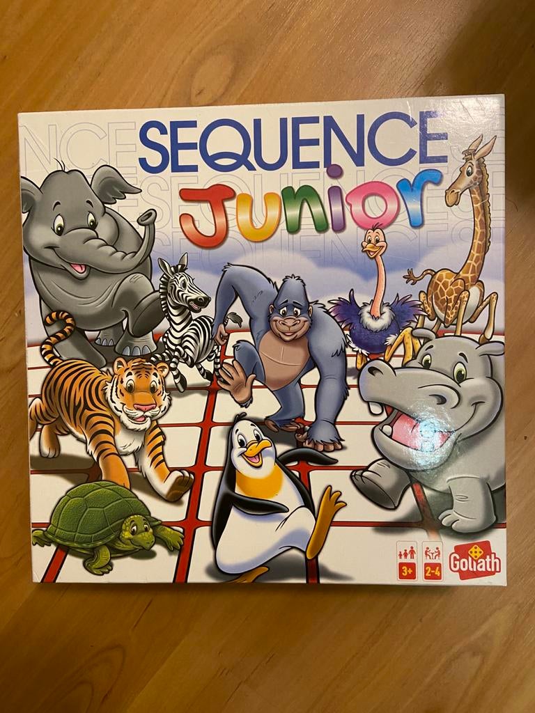 Sequence Junior Bordspel, Hobby en Vrije tijd, Gezelschapsspellen | Bordspellen, Zo goed als nieuw, Drie of vier spelers, Reisspel
