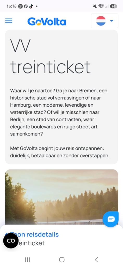 GoVolta Trein Retourticket voor 2 Personen, Tickets en Kaartjes, Twee personen, Trein, Met bestemming of datum