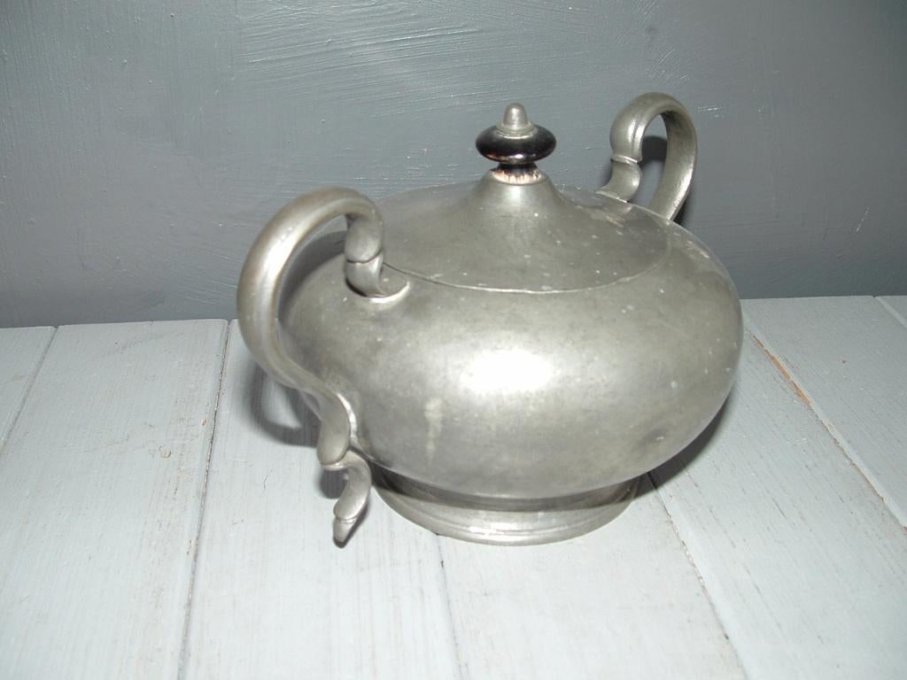 Antiek James Dixon & sons Sheffield tinnen 1556 suikerpotje, Antiek en Kunst, Antiek | Tin, Ophalen of Verzenden