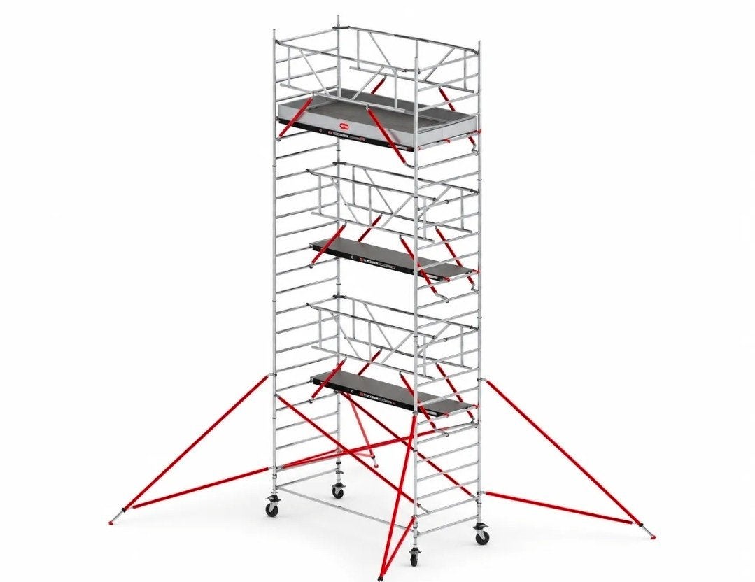 🏗️ Steiger, trappen & stempels huren?, Doe-het-zelf en Verbouw, Ophalen of Verzenden, Gebruikt, Rolsteiger of Kamersteiger, 5 meter of hoger