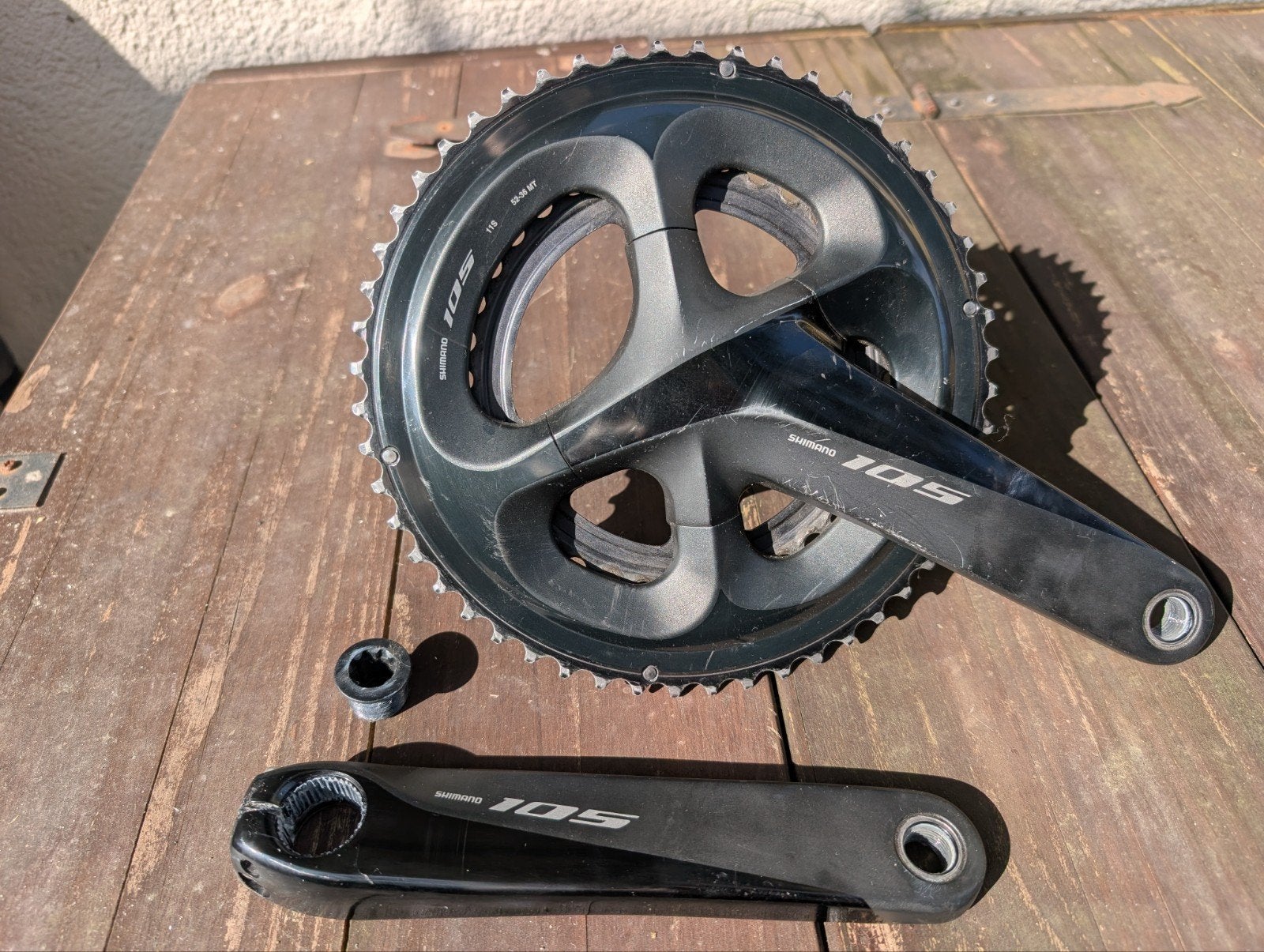 Shimano 105 FC-R7000 Crankstel 52-36T 175mm, Crankstel of Pedalen, Gebruikt, Ophalen of Verzenden, Aluminium