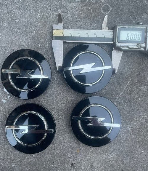 60mm Zwarte Naafdoppen voor Opel - Set van 4, Ophalen of Verzenden, Nieuw