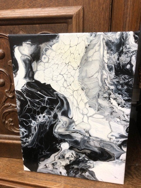 Schilderij 30x40cm zwart wit, Ophalen of Verzenden, Nieuw, Minder dan 50 cm, Schilderij