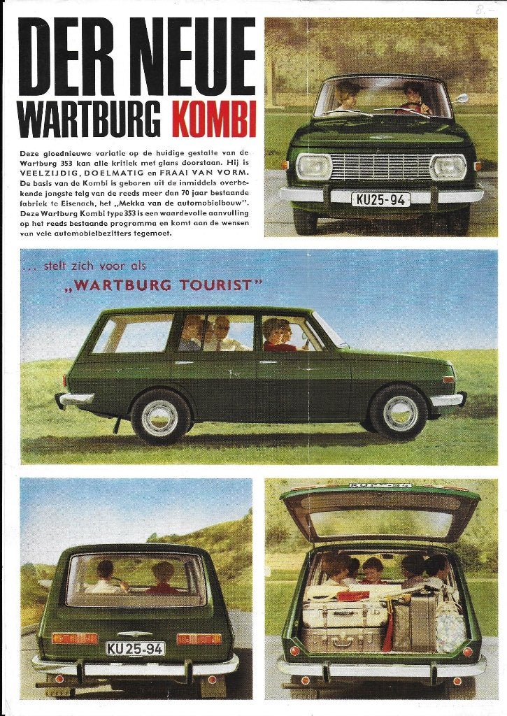 Wartburg 353 Kombi sheet A4 1967 (WA11), Verzenden, Zo goed als nieuw, Overige merken