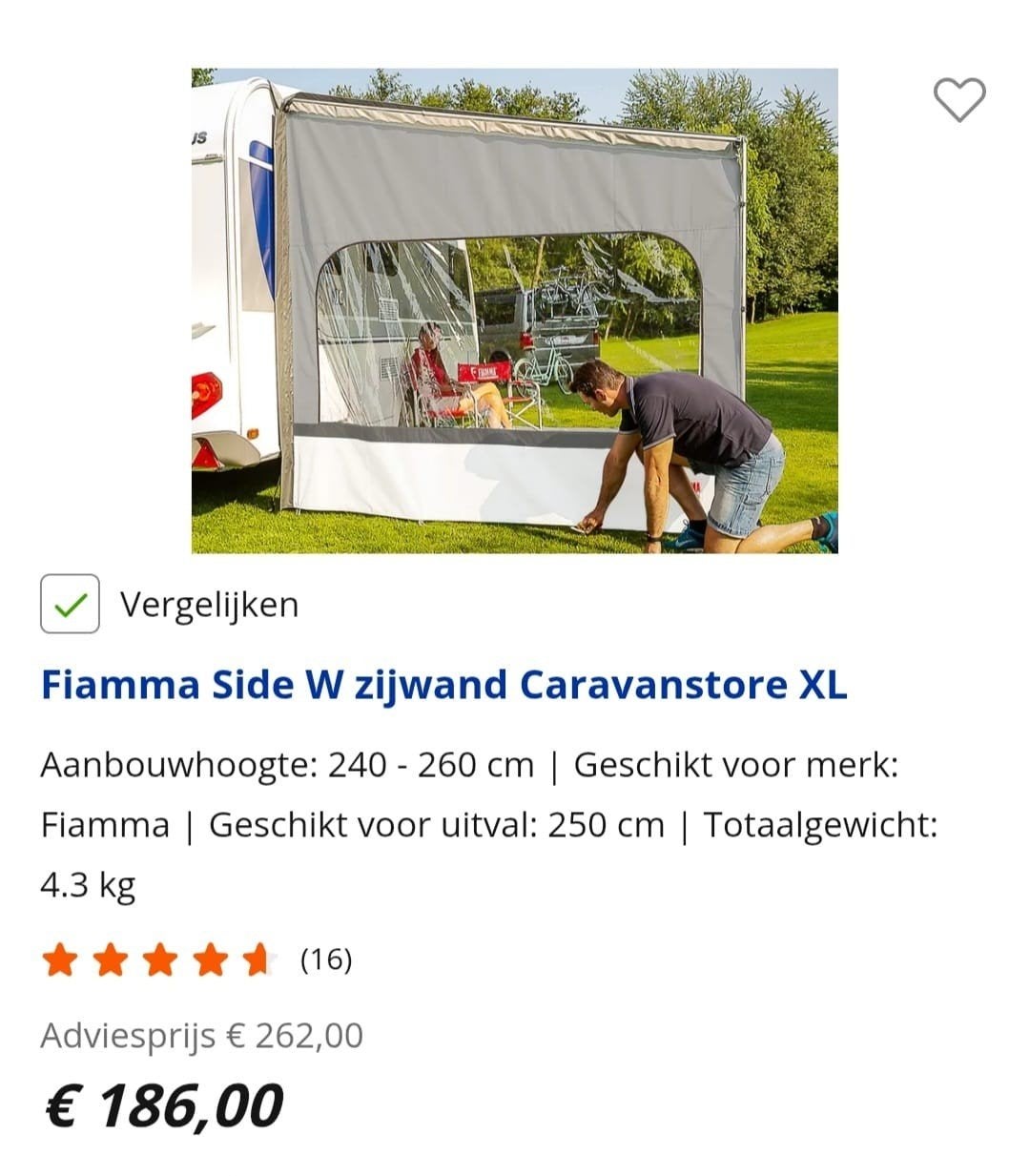 Fiamma Side W zijwand Caravanstore XL, Ophalen