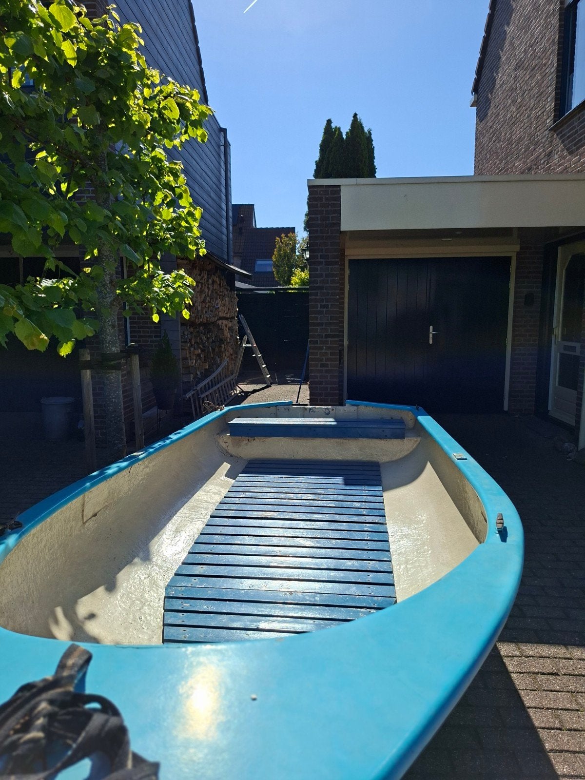 Polyester boot met 4pk 2takt tomos motor, Watersport en Boten, Bootonderdelen, Ophalen, Gebruikt, Motor en Techniek, Motorboot