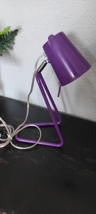 Retro bureaulamp Leitmotiv paars, Ophalen of Verzenden, Gebruikt, Metaal, Minder dan 50 cm