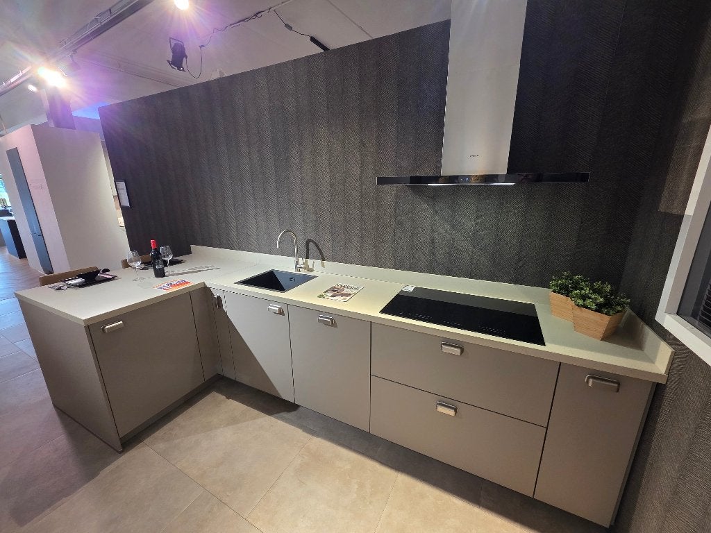 Mooie keuken schiereiland composiet macchiato + kastenwand!!, Ophalen, Overige kleuren, Nieuw, Dubbelwandige keuken