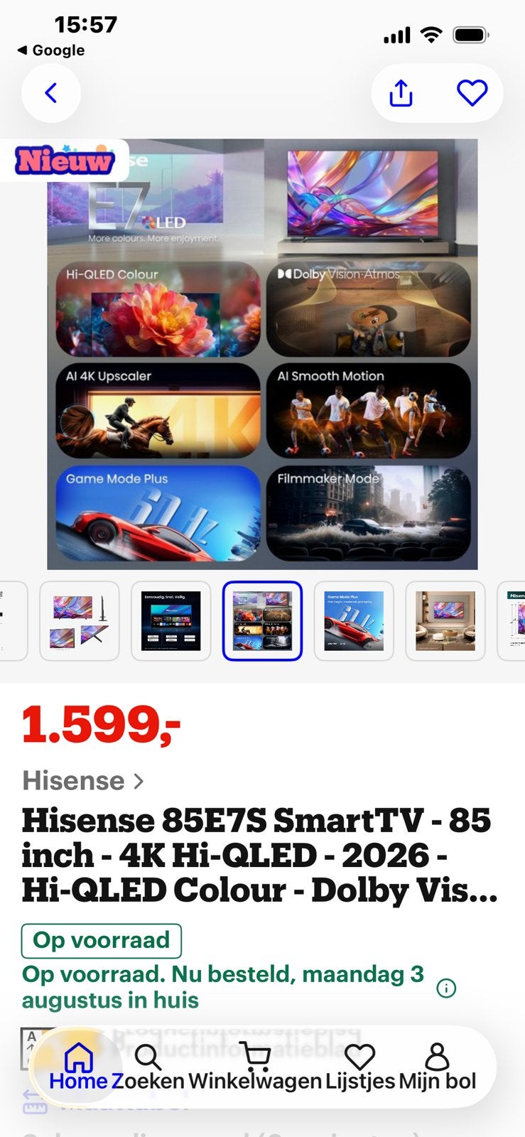 Hisense 85 inch, Ophalen of Verzenden, 100 cm of meer, 50 Hz, Overige merken