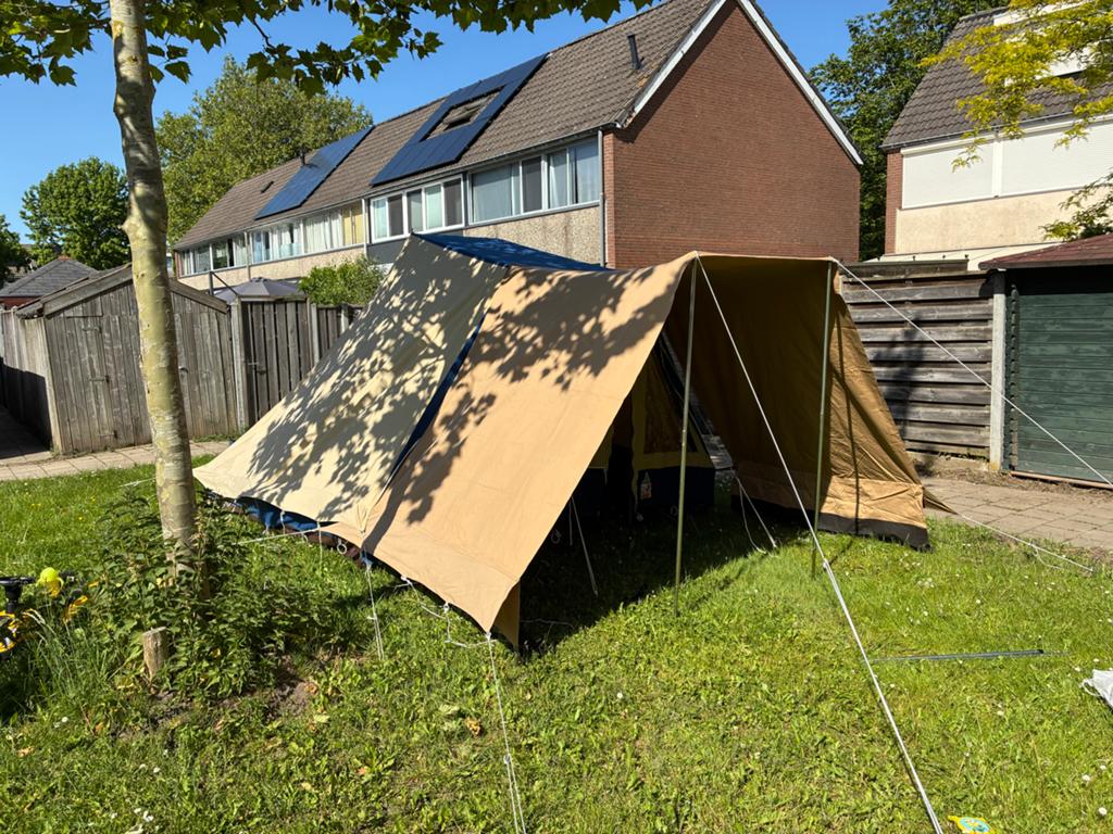 Piramyde De Wit 100% Katoenen Tent, Caravans en Kamperen, Tenten, Ophalen, Gebruikt, Tot en met 4