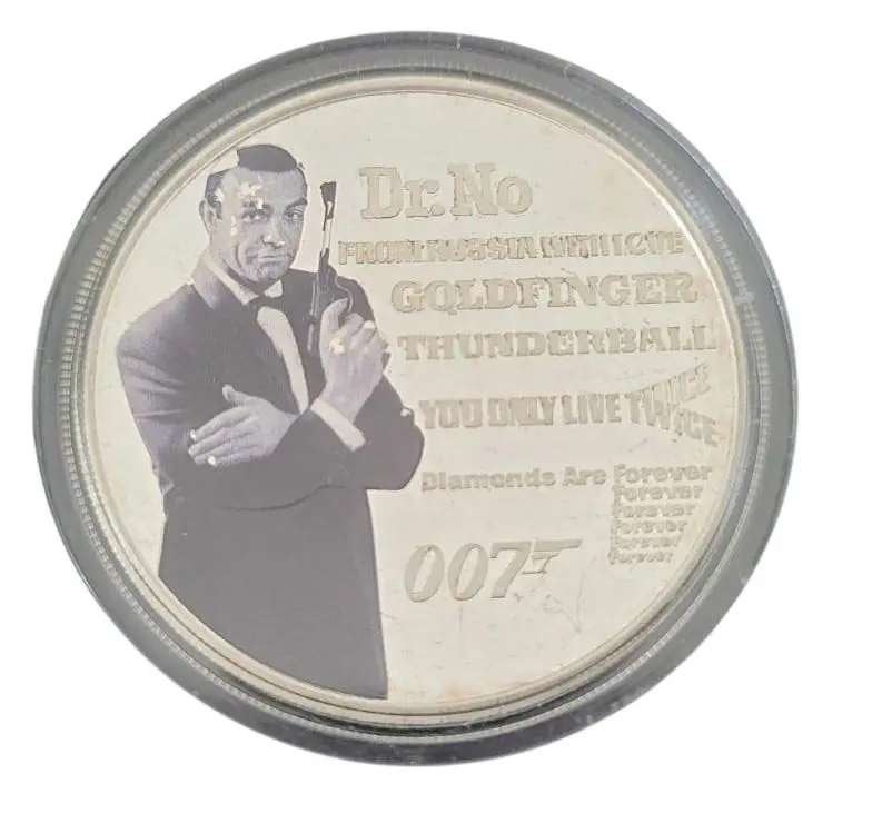 Tuvalu 1 ounce – 1 Dollar 2021 gekleurd James Bond
