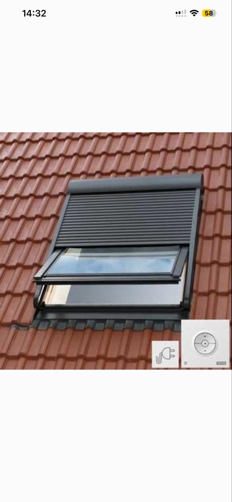 VELUX SML Elektrisch INTEGRA Rolluik MK04 - M04 - 304 - 1, Ophalen, Nieuw, Grijs, Elektrische bediening